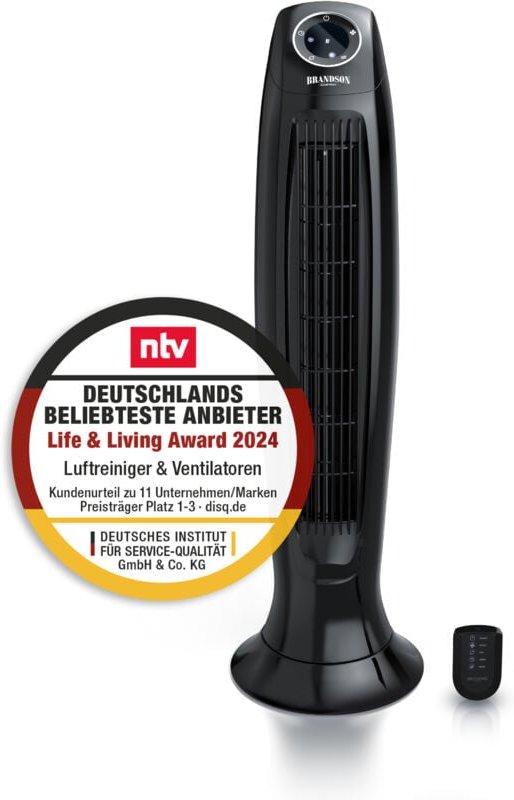 Thumbnail - Turmventilator mit Timer, Silent eco Green, dc Standventilor mit Fernbedienung, Säulenventilator inkl. Oszillation, Vent...