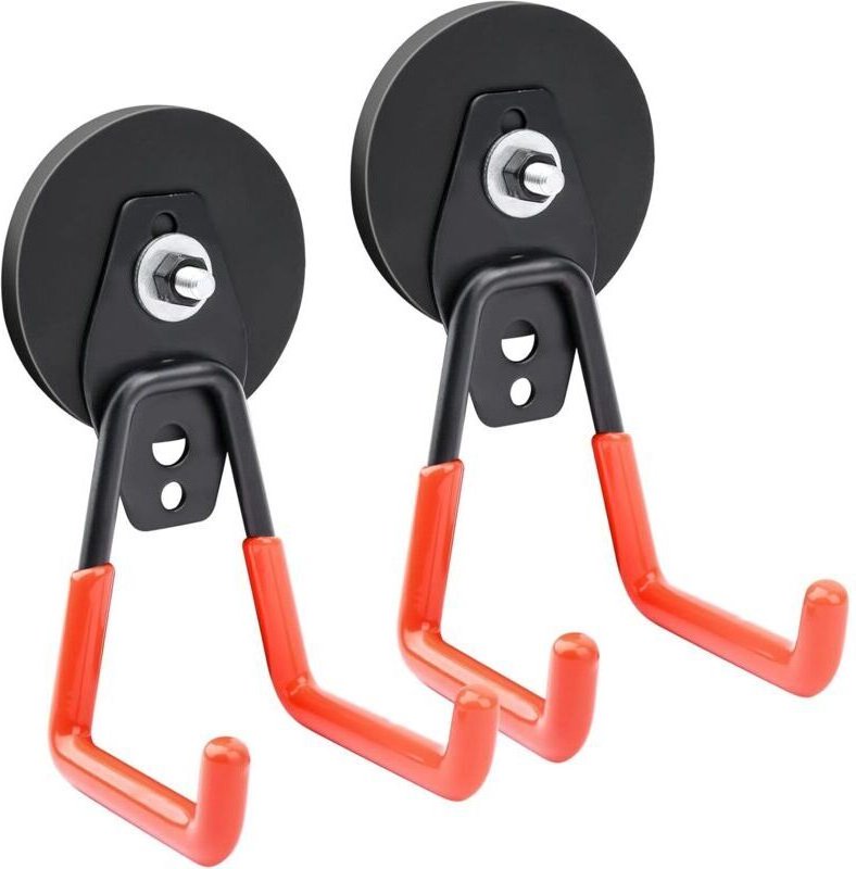 Set mit 2 extra starken 66-mm-Magnethaken. Magnete mit Haken für Garten, Garage und Werkstatt.