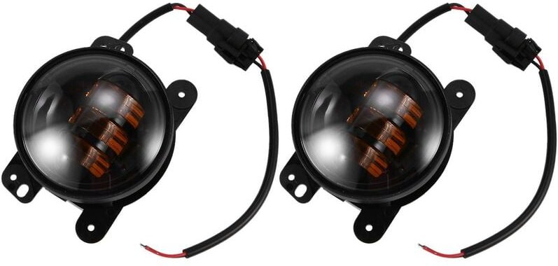 Woosien - 4 Zoll bernsteingelbe 60-W-LED-Nebelscheinwerfer für Wrangler 97–2018 jk tj lj Off Road Nebelscheinwerfer