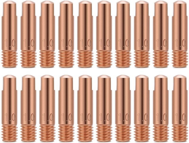 Thumbnail - 20 Stück Kupfer-Kontaktspitze Schweißspitzen für 15AK mig/mag Schweißbrenner-Verbrauchsmaterialien 0,8/1,0 mm(1.0mm) - E...