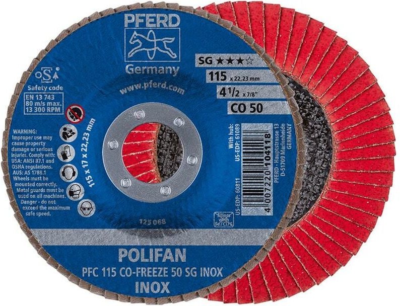 Fächerschleifscheibe COFREEZE gewölbt 115mm K50 Pferd