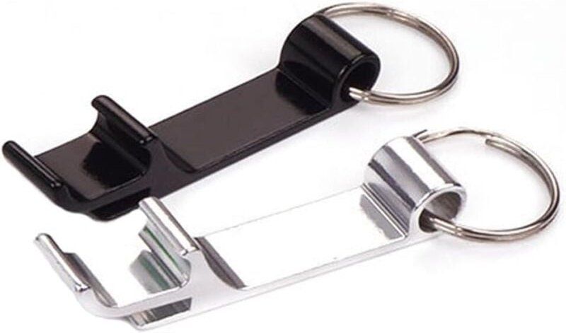 2 Stück Flaschenöffner Set – Silber/Schwarz, ideal für Partys und Outdoor – Schlüsselanhänger Flaschenöffner & Bieröffne...