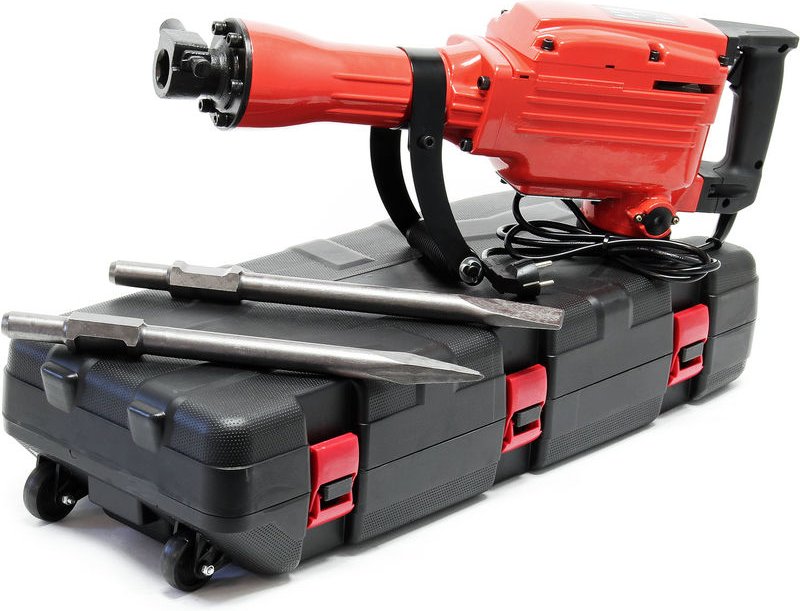 Wiltec - Abbruchhammer 1700W mit Meißel & weiterem Zubehör für u.a. Beton, Naturstein & Mauerwerk, 1900U/min. Stemmhamme...