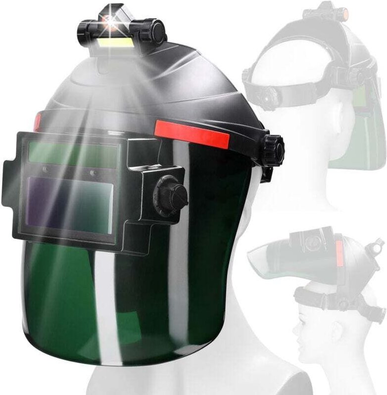 Schweißermaske, solarbetriebener, kopfmontierter Schweißhelm mit automatischer Abdunklungsanpassung, solarbetrieben