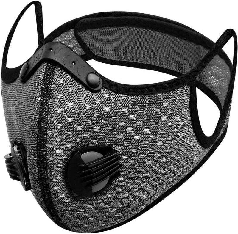 2 Aktivkohlemasken Outdoor-Sportmaske Fahrradmaske Staub- und Dunstschutzmaske mit 5-lagiger Kartuschenmaske Atmungsakti...