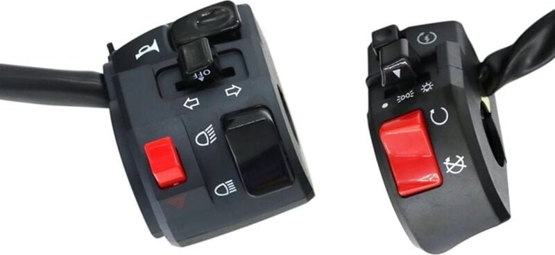 Thumbnail - Aougo - Motorrad-Schalter, Motorrad-Hupenknopf, elektrischer Blinker, Nebelscheinwerfer, Start-Lenker-Controller, Lenker...