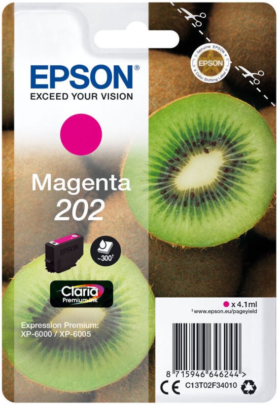 Epson C13T02F34010 Druckerpatrone 202 Magenta ca. 300 Seiten (C13T02F34010)