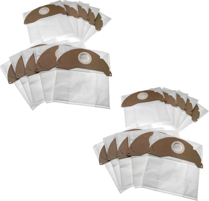 20x Staubbeutel kompatibel mit Kärcher wd 2.250 Staubsauger - 24,5cm x 23,5cm Weiß - Vhbw