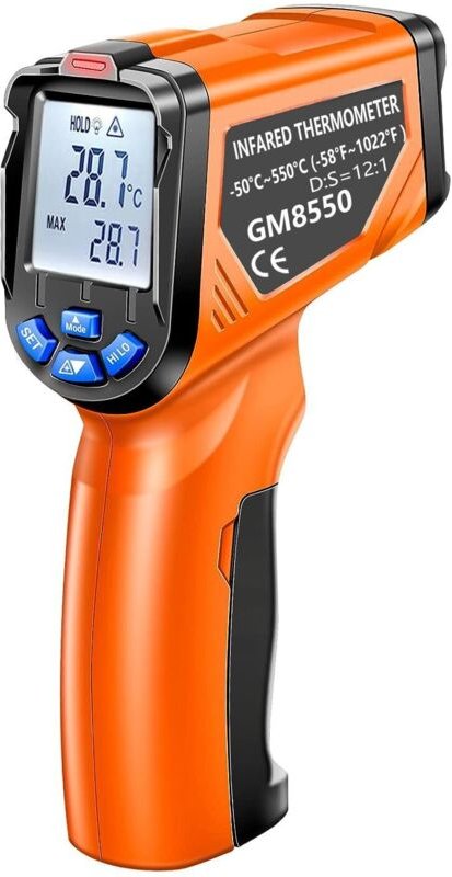 Infrarot Thermometer -50℃550℃ Temperaturmessgerät Berührungslos mit LCD Display für Kochen/Barbecue/Gefrierschrank/Indus...