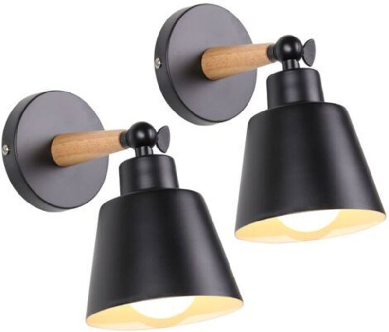 2 Packungen Vintage-Industrie-Wandleuchten, Deckenleuchten, E27-Leuchten, Metall, verstellbare Retro-Innenwandleuchte fü...