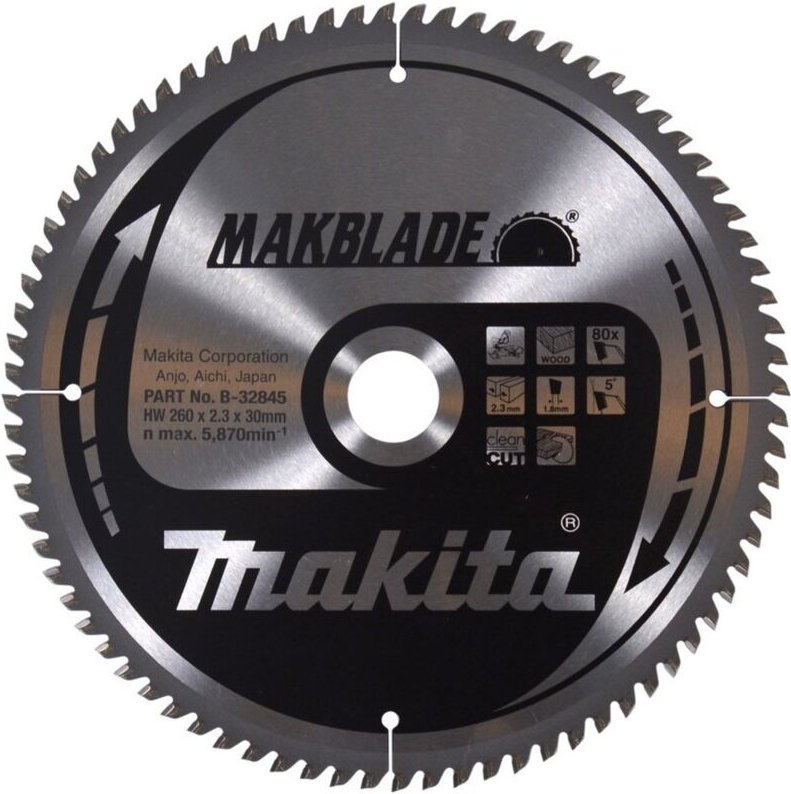 B-32845 hm 260/30/80D Makblade Scheibe - Makita