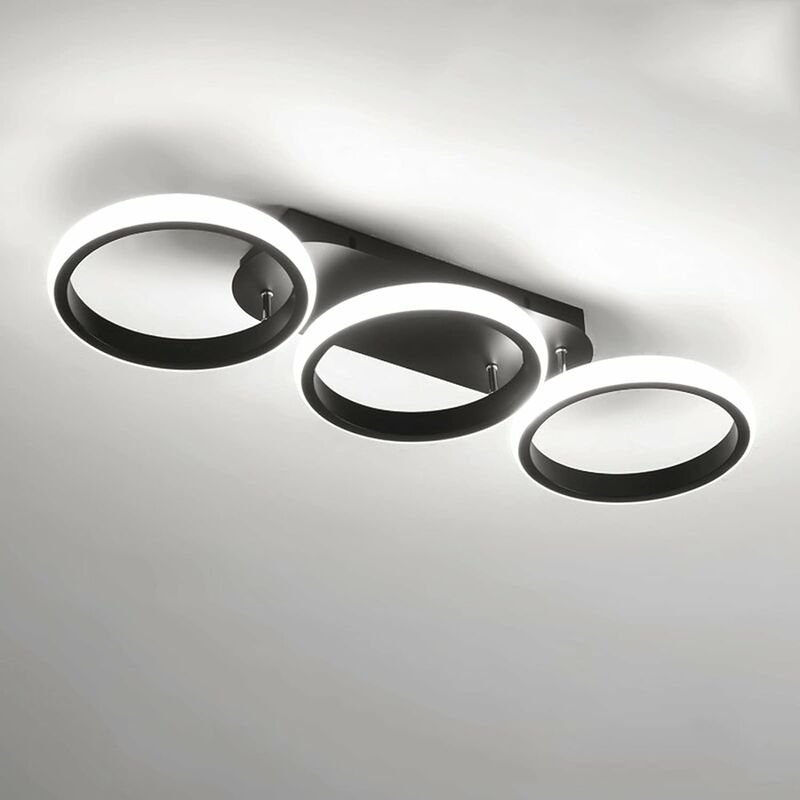 Comely - 3 Circle of Deckenlaternenpfähle, moderne schwarze led -Deckenbeleuchtung, für Korridore, Einträge, Schlafzimme...