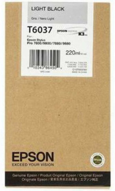 Epson Tintenpatrone light schwarz T 603 220 ml T 6037