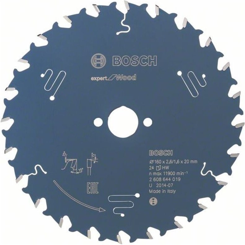 Kreissägeblatt Expert for Wood 160 x 20 x 2,6 mm, 24 - Bosch