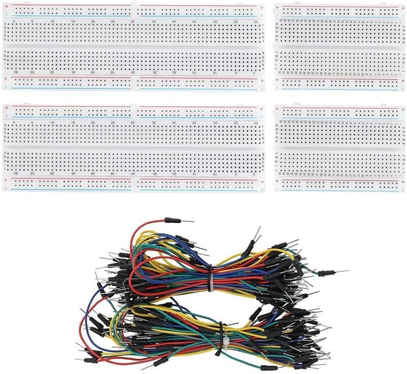 Steckplatine-Set mit 2 x 400P und 2 x 830P ABS-Steckplatinen + 65 flexiblen Überbrückungsdrähten, ideal für Hobbyisten, ...