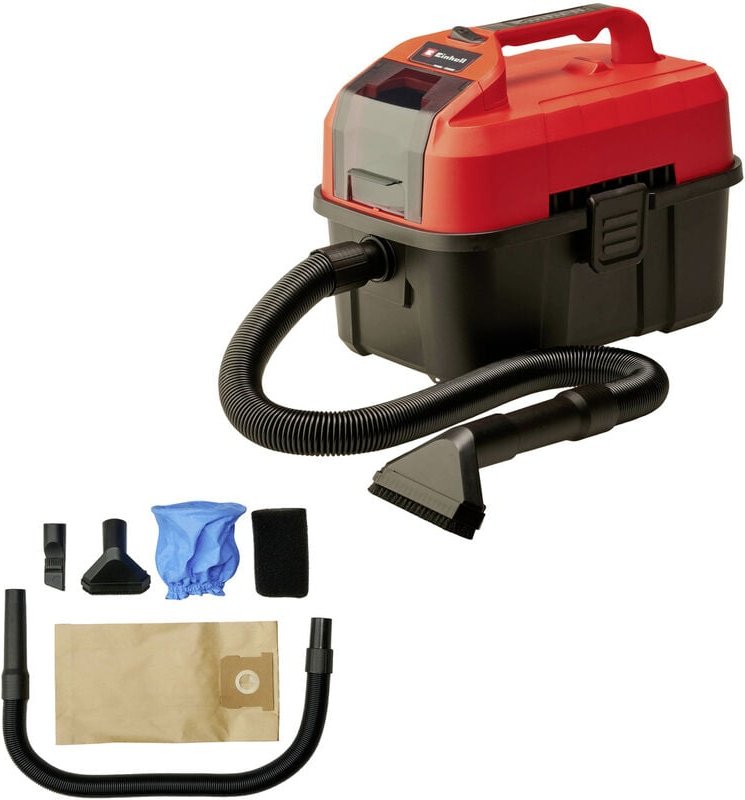 Akku-Nass-Trockensauger te-vc 18/10 Li-Solo Power X-Change (10 Liter Tank, inkl. 2 m-Schlauch, Fugen-/Bürstendüse + Pols...