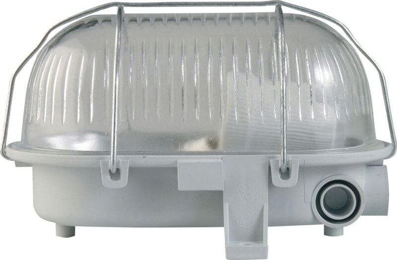 Thumbnail - Ovalleuchte 60W Metallkorb grau Wand- & Deckenleuchten