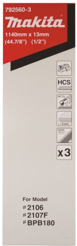 Sägeband 14 tpi, 1.140 mm hcs • 14 tpi • 13 x 0,5 x 1.140 mm • 3 Stück - Makita