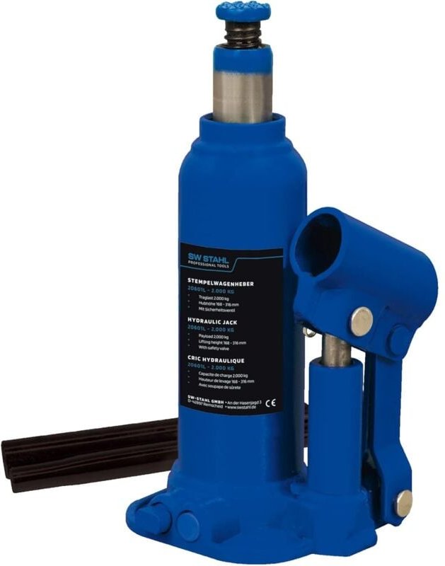 SW-Stahl 20601L Stempelwagenheber, 2 t i Wagenheber hydraulisch i Kompakt-Wagenheber i hydraulischer Stempel Heber 2 Ton...