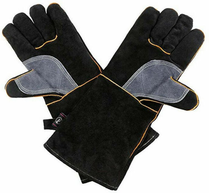 Gabrielle - Schweißhandschuhe aus Rindsleder, verschleißfeste Handschuhe, wärmeisolierend und hochtemperaturbeständig, O...