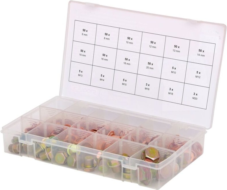 Ks Tools Sortiment Ölwannenschrauben und -dichtringe, 534-tlg