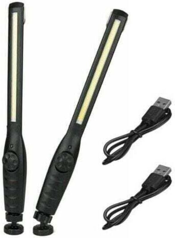 Ersandy - 2 Stück magnetische LED-Arbeitsleuchte, superhelle wiederaufladbare Taschenlampe für Garage, Camping, Wandern,...