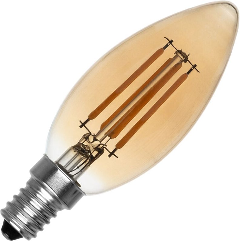 LED-Glühbirne Filament E14 4W 470 lm C35 Vela Gold No Flicker 2200K Superwarm
