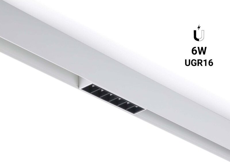 LED-Schienenleuchte für Magnetschiene 48V - 6W - UGR 16