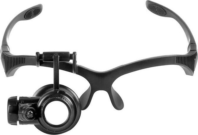 Bluedeer - Lupenbrille mit Licht, Hände Frei KopfbandLupe, 4 Wechselobjektive, led Lichts, Standlupe für Lesen, Elektrik...