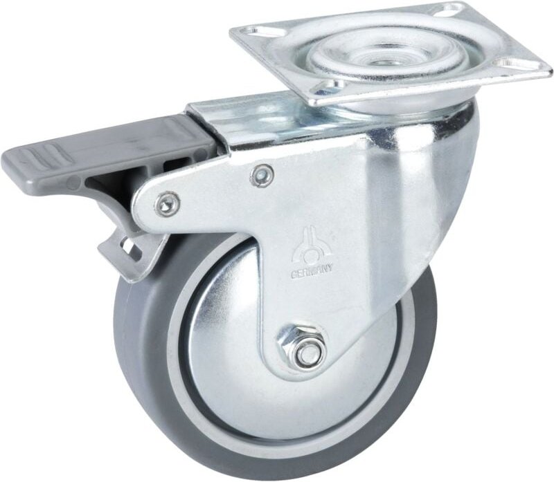 Dörner+helmer - Lenkrolle tpe Kunststoffrad ø 75 mm Möbelrolle mit Feststeller Tragkraft 50 kg