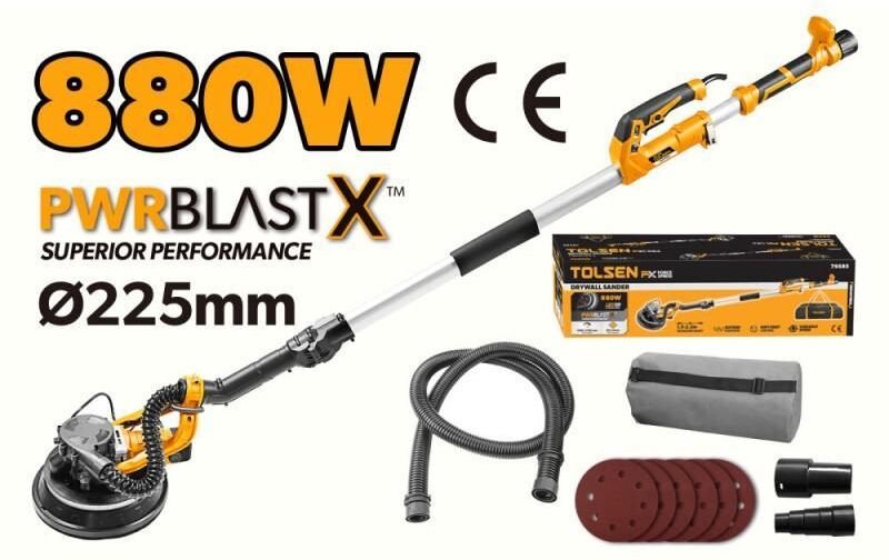 Trockenbauschleifer 880 W, Elektrischer, Ausziehbarer, Klappbarer Trockenbordschleifer, Leerlaufgeschwindigkeit: 1000-21...