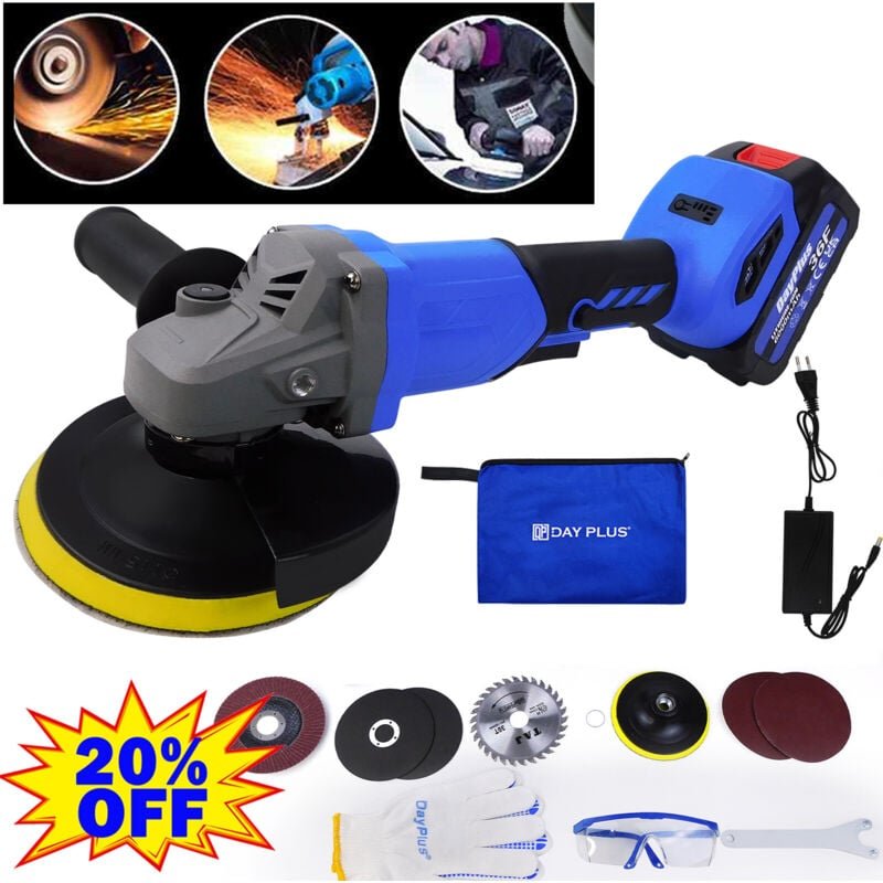 Akku Winkelschleifer 21V Trennschleifer Schleifmaschine Flex Mit 1PCS Batterien DHL