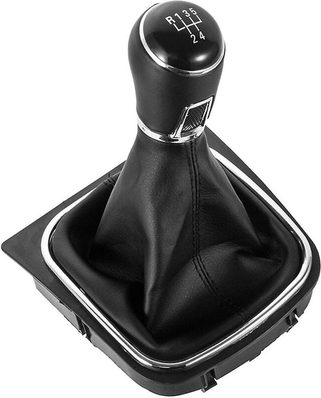 Woosien - 5 Gänge Auto Schaltknauf Staubdichte Abdeckung Für Golf 5 Mk5 R32 Golf 6 Mk6 Pu Leder Schaltknauf Gaitor c