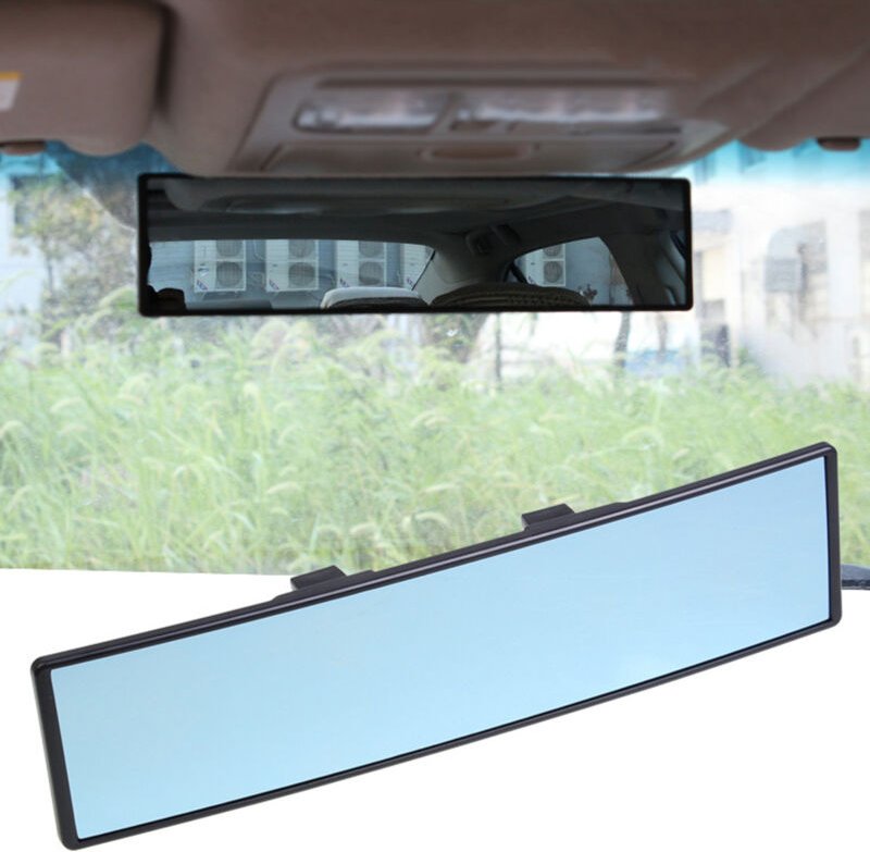 BEBUSINGOTO Auto-Rückspiegel, Panorama-Innenspiegel, blendfrei, blauer Panorama-Innenspiegel mit Winkelverstellung, Weit...