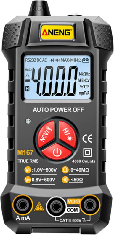 Multimetro digitale intelligente M167, riconoscimento automatico fino a 4000 conteggi, misurazione di tensione/corrente ...