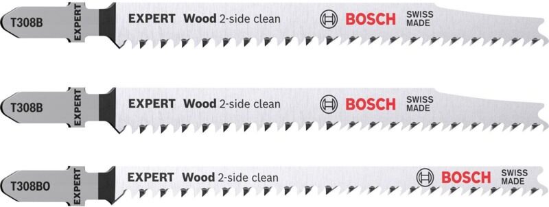 Accessories 2608900559 expert 'Wood 2-side clean' Stichsägeblatt-Set, 3-tlg., T308B/BO 3 St. - Bosch