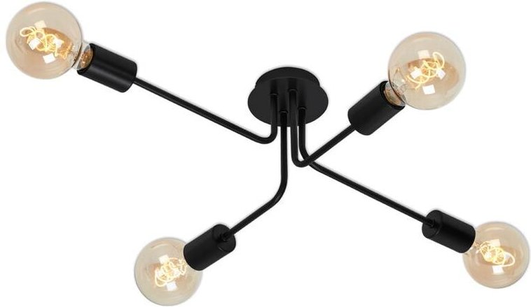 Briloner - Deckenleuchte Deckenspots Schwenkbar Retro 4xE27 60W schwarz Metall