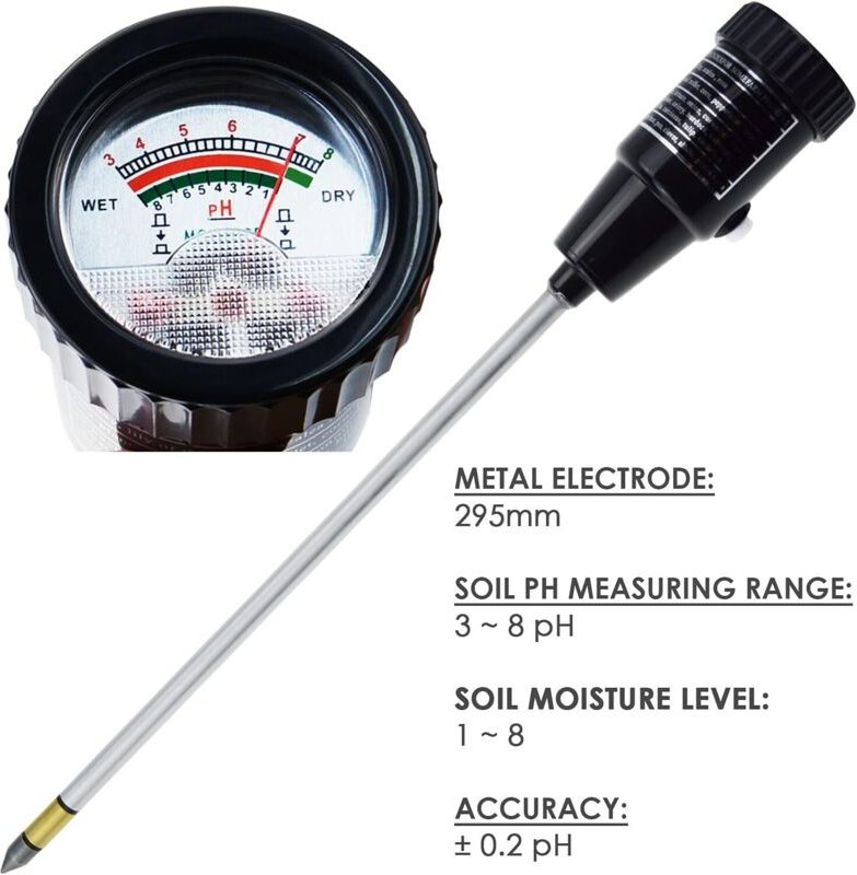 Thumbnail - Boden-pH-Messgerät, Bodenfeuchtigkeitssensor, pH-Tester, Gartenwerkzeug-Sets für Pflanzen, Baum, Bodentester für Feuchti...