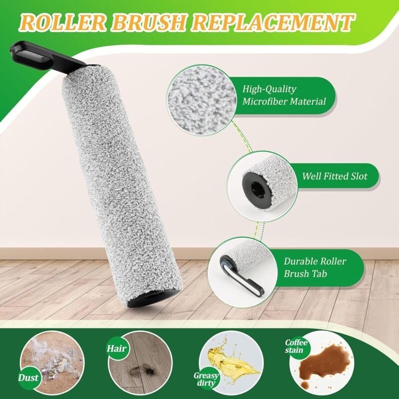 2 rouleaux brosses et 4 filtres pour l'ensemble d'accessoires de nettoyage humide Tineco iFloor 5 Breeze. Kit complet iF...