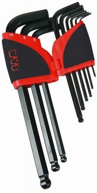 9 Schlüsselbund mit Kugelkopf 1,5 bis 10 mm sam - 67AR9A