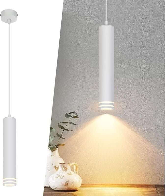 GBLY Pendelleuchte GU10 Zylinder 1 Flammig Modern Aluminium Höhenverstellbar Hängelampe Für Küche Schlafzimmer Esstisch ...