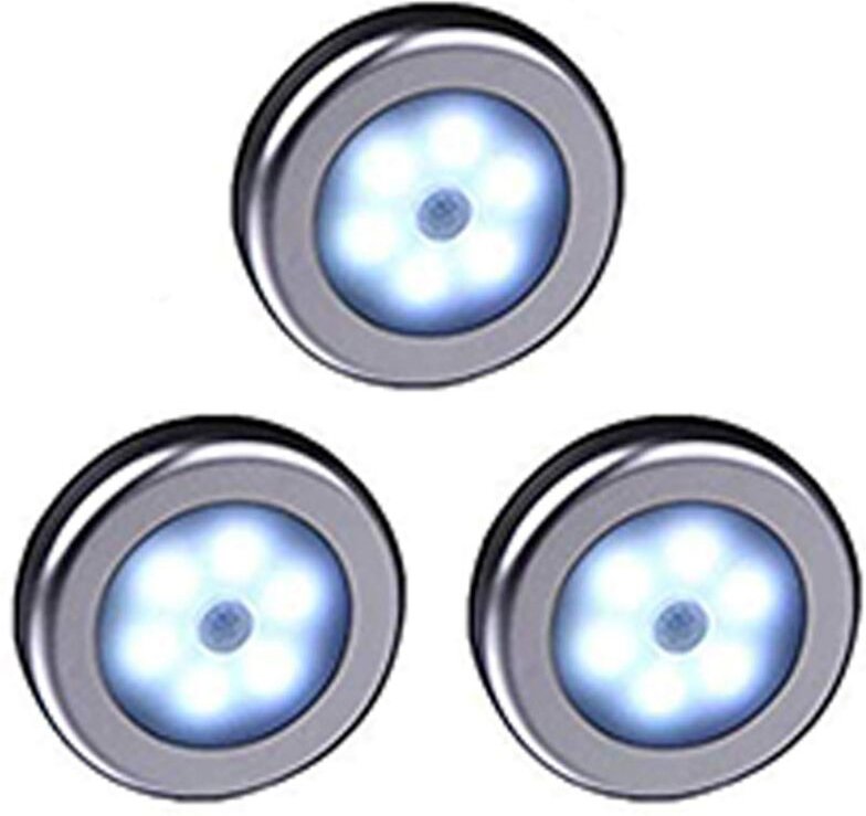 3er-Set LED-Leuchten mit Bewegungsmelder, batteriebetrieben, mit Magnethalterung, für Ankleidezimmer, Küchenschränke, Fl...