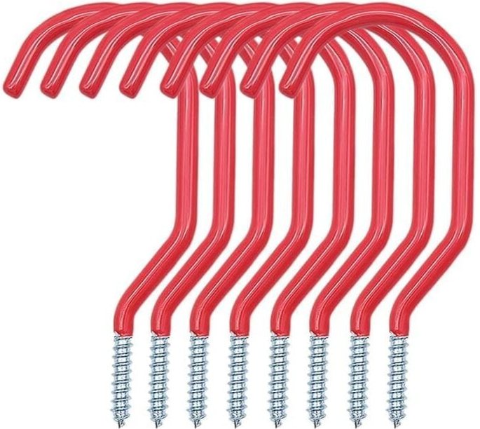 8er-Pack Fahrradhaken für die Garage, Wandmontageschrauben, Deckenhaken, Haken zum Organisieren von Fahrrädern, Leitern,...