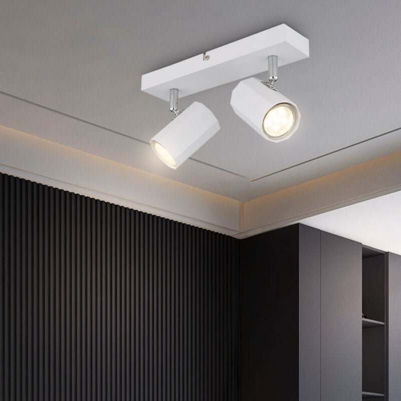 Globo Lighting - Deckenleuchte Deckenstrahler 2 flammig beweglich Spotleuchte weiß Spots verstellbar, skandinavisch Meta...