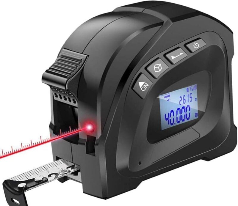 Laser-Maßbandwerkzeug, präzises wiederaufladbares digitales Entfernungsmessgerät mit LCD-Display, 40 m Lasermaß, 5 m Maß...