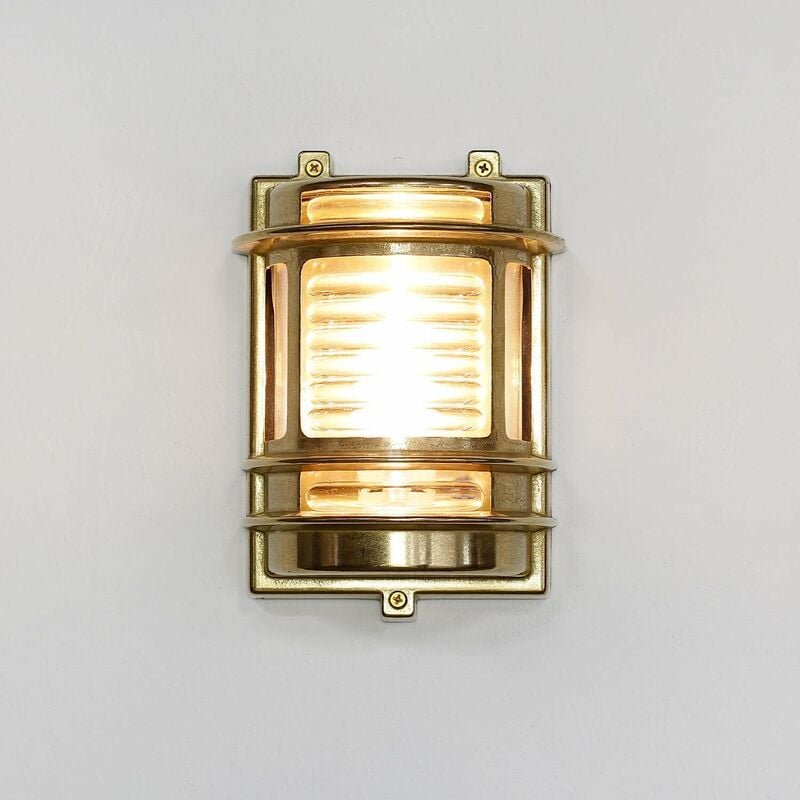Außenlampe Wand Maritim aus Messing Balkon Terrasse Wandleuchte