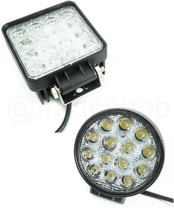 Trade Shop Traesio - Trade Shop - zusätzlicher scheinwerfer deep car rund quadratisch led 42W 6000K - Platz