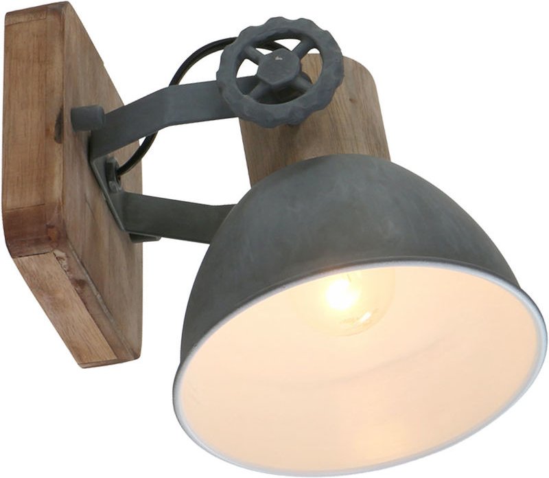 Vintage Wand Leuchte Holz Spot Strahler Ess Zimmer Lampe verstellbar im Set inkl. led Leuchtmittel