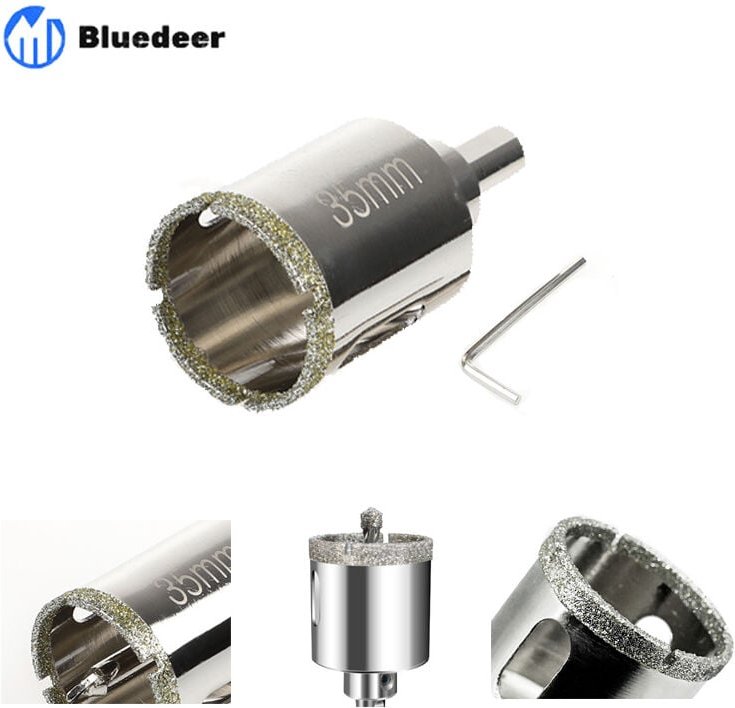 35 mm Diamant-Lochsäge mit Zentrierführung, Bohrer, Fliesenlochsäge mit Diamantbeschichtung, Diamant-Kernbohrer für Glas...