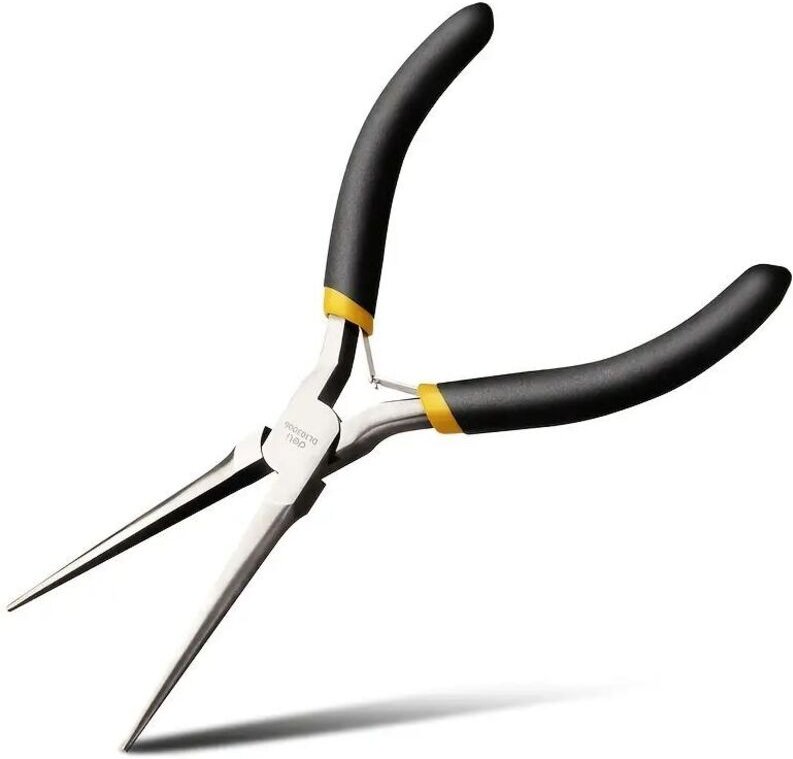 6-Zoll-Mini-Spitzzange mit bequemen Griffen, Präzisionszange mit extra langen, konischen, nicht gezahnten Backen für die...